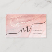 Rose Gold  Ink Marble | QRコード 名刺 (正面)