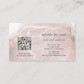 Rose Gold Ink Marble | QRコード 名刺 (裏面)