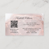 Rose Gold Ink Marble | QRコード 名刺 (裏面)