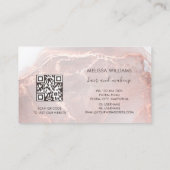 Rose Gold Ink Marble | QRコード 名刺 (裏面)