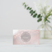Rose Gold Ink Marble | QRコード 名刺 (スタンド正面)