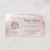 Rose Gold Ink Marble | QRコード 名刺 (裏面)