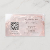 Rose Gold  Ink Marble | QRコード 名刺 (裏面)