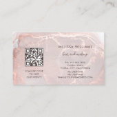 Rose Gold  Ink Marble | QRコード 名刺 (裏面)