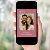 Rose gold ivory photo simpe modern luxury wedding 招待状