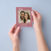 Rose gold ivory photo wedding Save the Date チラシ (手)