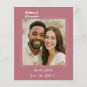 Rose gold ivory photo wedding Save the Date チラシ (正面)