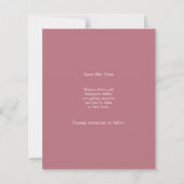 Rose gold ivory photo wedding Save the Date card (裏面)