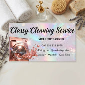 Rose Gold Laundy Holographic Cleaning  名刺