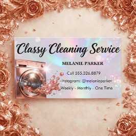 Rose Gold Laundy Holographic Cleaning  名刺