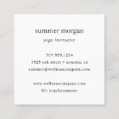 Rose Gold Lotus Logo | Yoga Meditation Wellness スクエア名刺 (裏面)