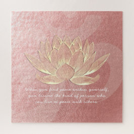 Rose Gold Lotus Yoga Meditation Instructor Quotes ジグソーパズル