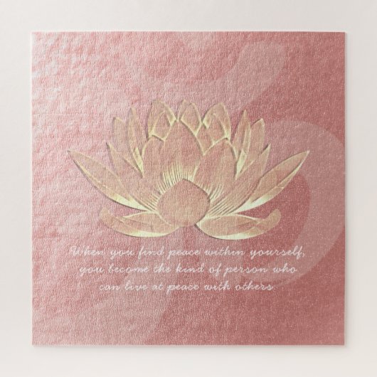 Rose Gold Lotus Yoga Meditation Instructor Quotes ジグソーパズル (縦)