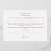 Rose Gold Love Quote Wedding 2 Photos Couple 箔招待状 (裏面)
