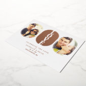 Rose Gold Love Quote Wedding 2 Photos Couple 箔招待状 (回転した状態)