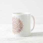 Rose Gold Mandala Mug | Bohemian Floral Pattern |  コーヒーマグカップ (正面右)