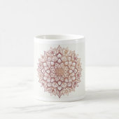 Rose Gold Mandala Mug | Bohemian Floral Pattern |  コーヒーマグカップ (中央)