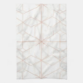 Rose Gold Marble Geometric Pattern キッチンタオル (縦)