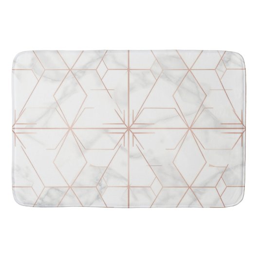 Rose Gold Marble Geometric Pattern バスマット (正面)