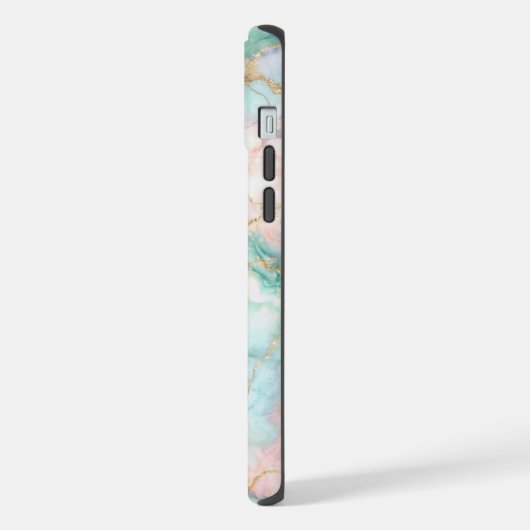 Rose Gold Marble iPhoneケース (左側面)