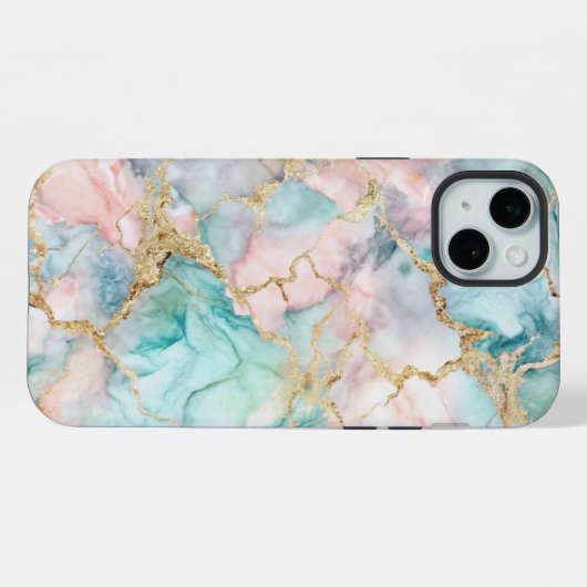 Rose Gold Marble iPhoneケース (裏面横)