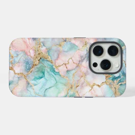 Rose Gold Marble iPhoneケース (裏面横)