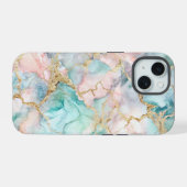 Rose Gold Marble iPhone 15ケース (裏面横)