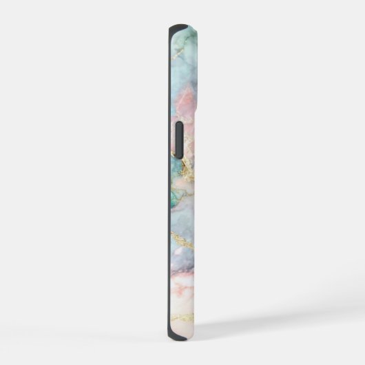 Rose Gold Marble iPhone 15ケース (右側面)
