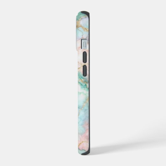 Rose Gold Marble iPhone 15ケース (左側面)