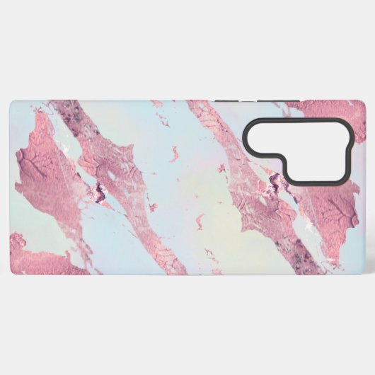 Rose Gold Marble Pastel Pattern Samsung Galaxyケース (裏面横)