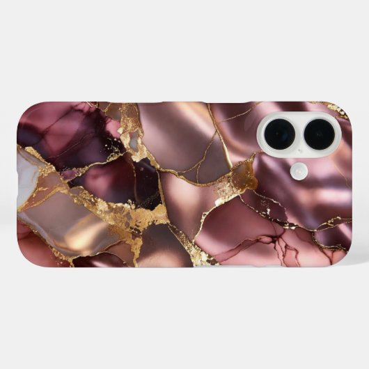 Rose Gold Marble Phone Case Luxury Abstract Case-Mate iPhoneケース (裏面 (横))