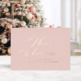 Rose Gold Merry Christmas Card 箔シーズンカード