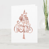 Rose Gold Merry Christmas Tree カード (正面)