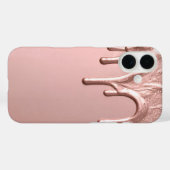 Rose Gold Metallic Drip Case-Mate iPhoneケース (裏面 (横))