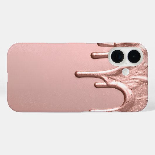 Rose Gold Metallic Drip Case-Mate iPhoneケース (裏面 (横))