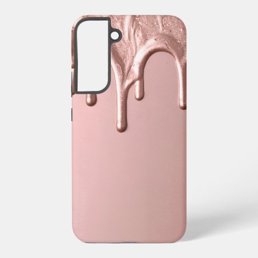 Rose Gold Metallic Drip Samsung Galaxyケース (裏面)