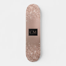 Rose Gold Metallic Glitter Monogram