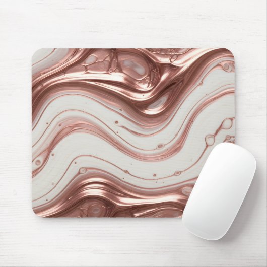 Rose Gold Metallic Liquid Marble マウスパッド (マウス)