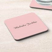 Rose Gold Modern Elegant Personalized Name Coaster コースター (左側)