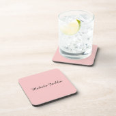 Rose Gold Modern Elegant Personalized Name Coaster コースター (右側)
