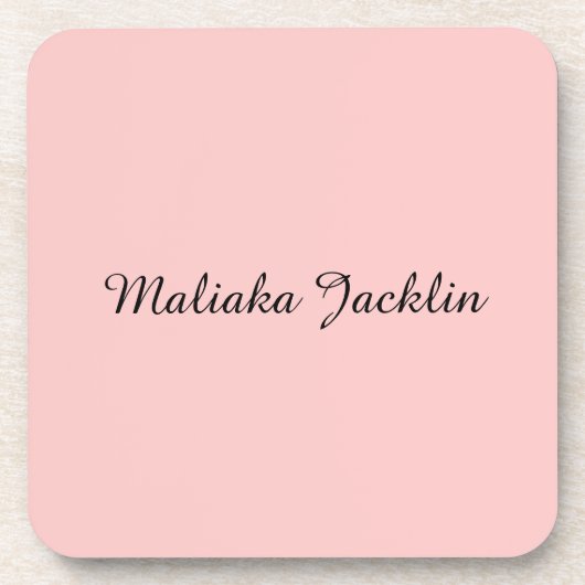 Rose Gold Modern Elegant Personalized Name Coaster コースター (正面)