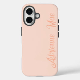 Rose Gold Modern Script Monogram Name iPhone 16ケース