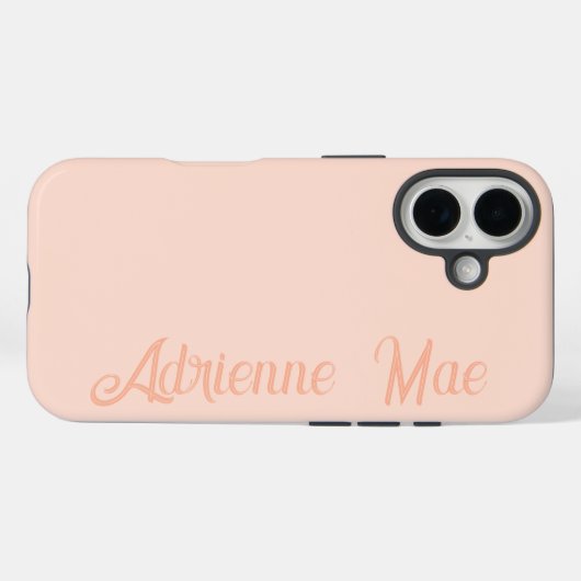 Rose Gold Modern Script Monogram Name Case-Mate iPhoneケース (裏面 (横))