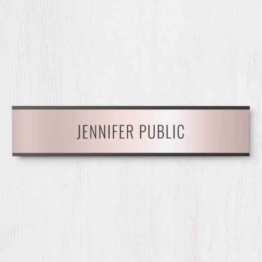 Rose Gold Modern Simple Template Home Long サインプレート (正面)