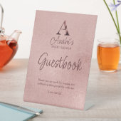 Rose Gold Monogram Sweet Sixteen Guestbook 台座サイン (インサイチュ)