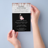 Rose Gold Nail Salon Grand Reopening Covid Safety チラシ (ハンドル)