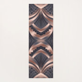 Rose Gold Navy Geometric Fan Neo Deco Art ヨガマット (裏面)