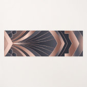 Rose Gold Navy Geometric Fan Neo Deco Art ヨガマット (正面(横))