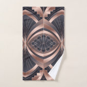 Rose Gold Navy Geometric Neo Art Deco バスタオルセット (ハンドタオル)
