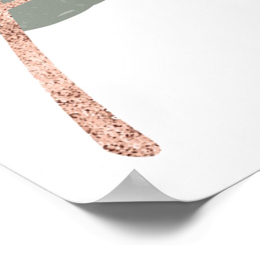 Rose Gold Oak Leaf Wall Print ポスター (角)